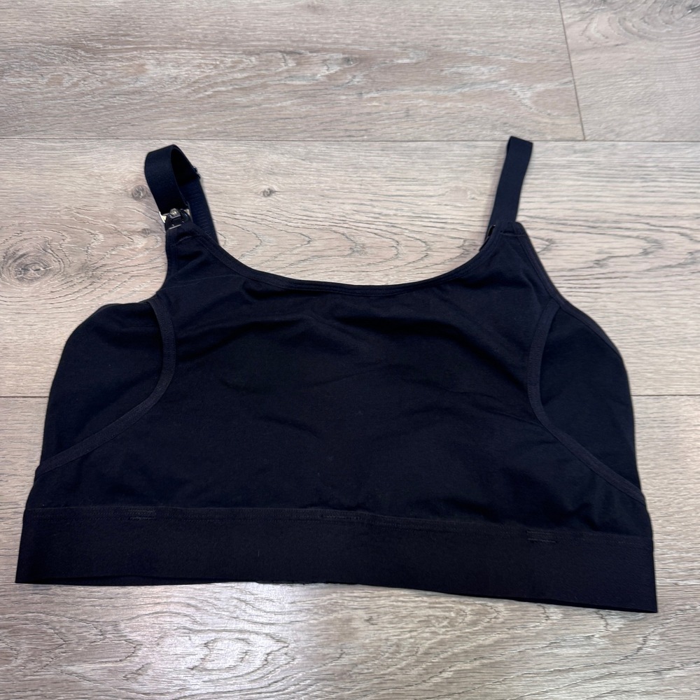 Momcozy Hands Free Nursing Pumping‎ Bra Black Size M Adjustable Wireless Cotton